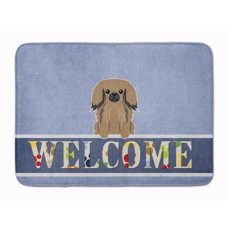 Carolines Treasures Pekingnese Tan Welcome Machine Washable Memory Foam Mat BB5683RUG